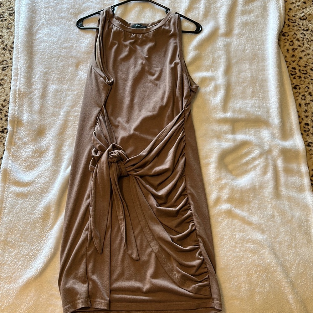 Lillusory brown wrap dress